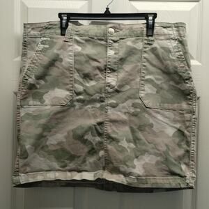 Seven7 Women's Plus Size 18 Green Camo Cotton Modal Blend Utility Skirt